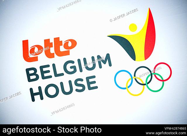 The Lotto Belgium House logo pictured during the virtual relay around the world with Team Belgium and Paralympic Team Belgium