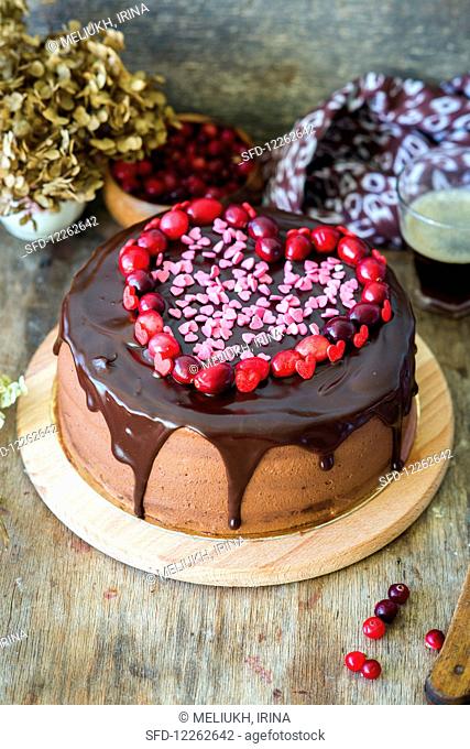 Chocolate cranberry cake