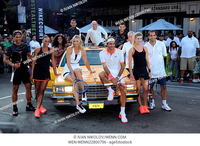 Nike's ""NYC Street Tennis"" Event Featuring: Rafael Nadal, Madison Keys, Maria Sharapova, Roger Federer, Genie Bouchard, Pete Sampras, Grigor Dimitrov
