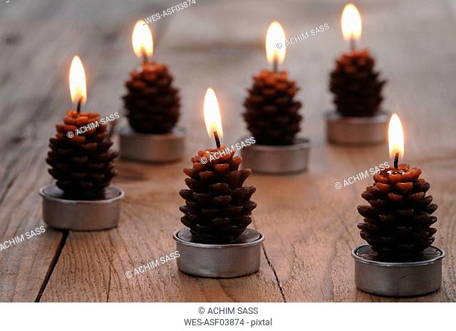 Fir cone shaped candles