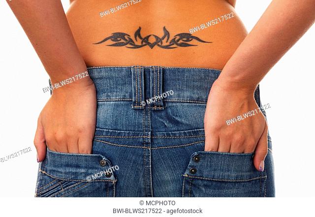 Tattoo back woman (only) Stock Photos and Images | agefotostock
