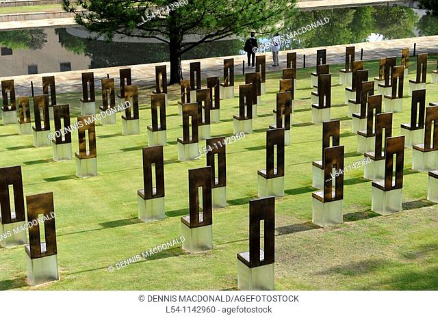Field of empty chairs Oklahoma City National Memorial Bombing Site Alfred P Murrah Building
