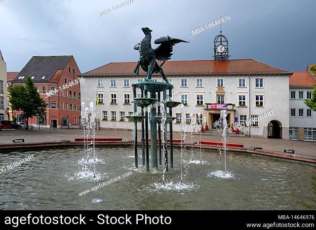 Germany, Baltic Sea, Mecklenburg-Western Pomerania, Peene river, Hanseatic city Anklam, market place