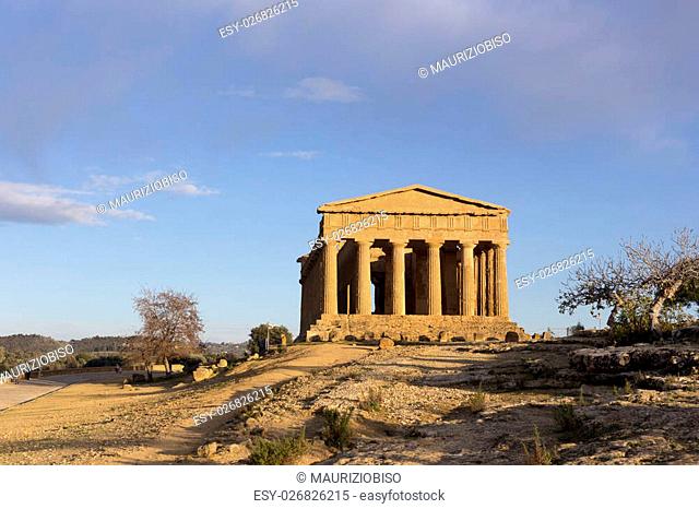 Greek ruins of Temple in the Valley of Temples near Agrigento, Sicily