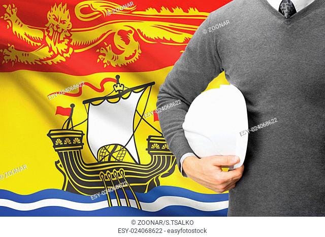 Engineer with flag on background series - New Brunswick