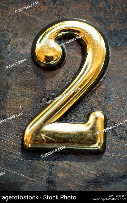 Number Two, 2 Greeting Card, 2 Number, Volume Figure 2 Year, 2 Year Anniversary Gold Logo, Template for Logo 2th Anniversary, Gold Number Two, Second Place