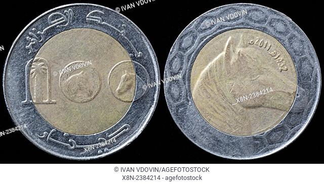 100 dinars coin, Algeria, 2011