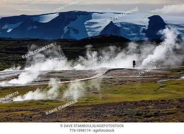 Geothermal steam vents at Hveravellir on the Kjölur Highland route in Iceland