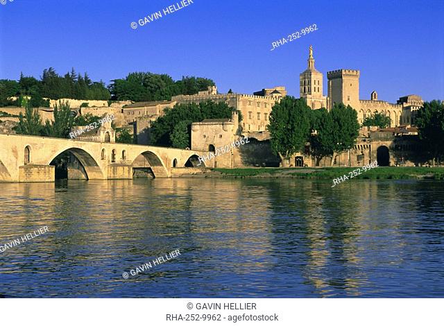 Pont St. Benezet le Pont d'Avignon bridge over the Rhone River, Avignon, Vaucluse, Provence, France, Europe