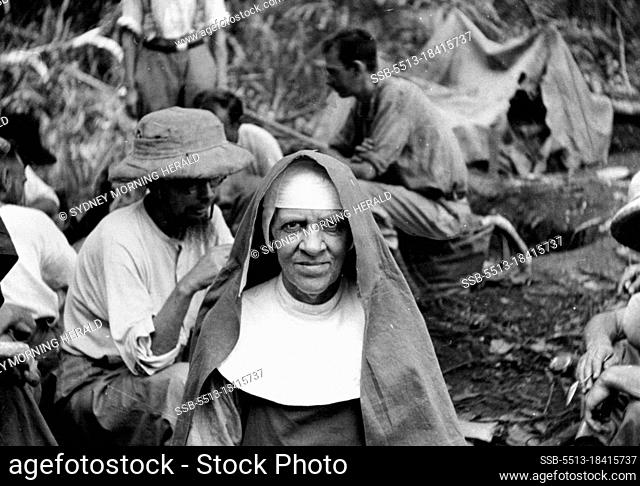 German and U.S. nuns who were rescued by the Allies after the capture of Hollandia. During Japanese occupation the nuns were often beaten and made to work hard