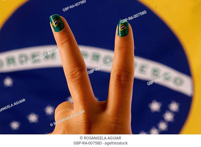 Flag, Fingers, Belém, Pará, Brazil