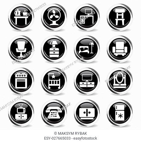 furniture web icons for user interface design