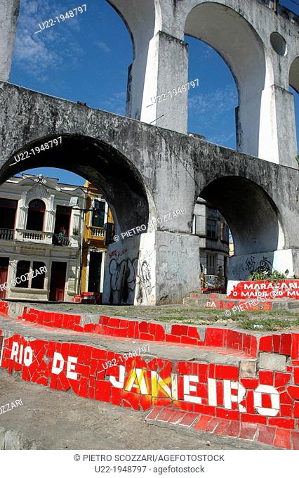 Rio de Janeiro, Brazil, the Arcos da Lapa aqueduct