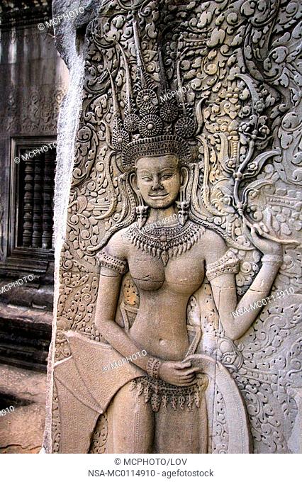 Details about  / 4 Apsara Dancer Angkor Wat Temple Khmer Green Sandstone Bas Relief Art Sculpture