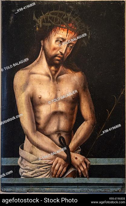 Ecce Homo, 15th century, anonymous, Gothic painting on panel, Museum of Navarra, Pamplona, Navarra, Spain