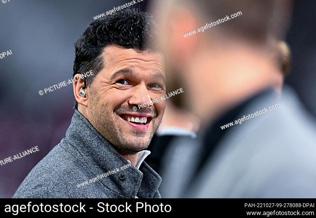 25 October 2022, Saxony, Leipzig: Soccer: Champions League, Group stage, Group F, Matchday 5 RB Leipzig - Real Madrid. Ex-national player Michael Ballack in the...