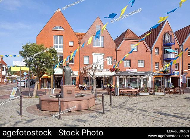 Market Square with Marktbrunnen, Buxtehude, Altes Land, Niedersachsen, Germany, Europe