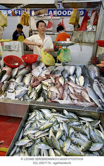 Fresh fish on sale at Tekka Market, Little India, Singapore