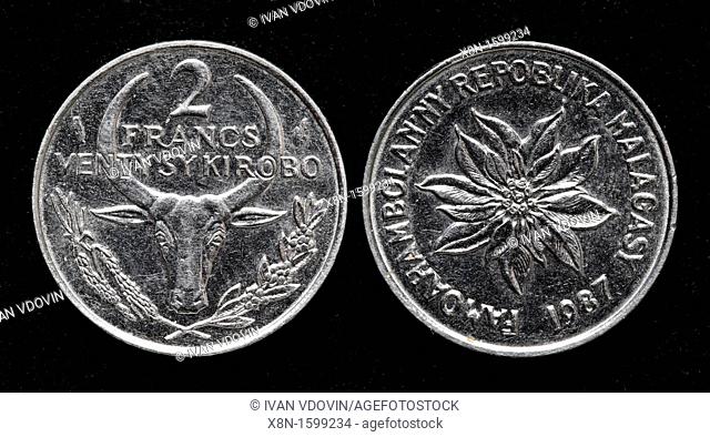 2 Francs coin, Madagascar, 1987