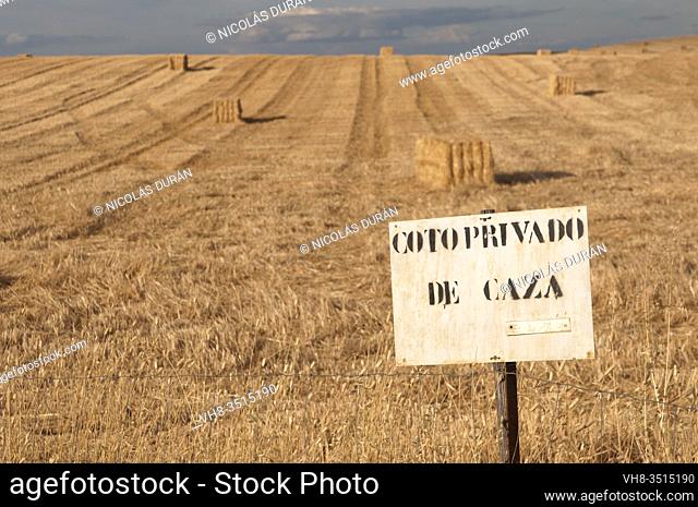 Coto privado de caza (private hunting ground) sign. Extremadura, Spain