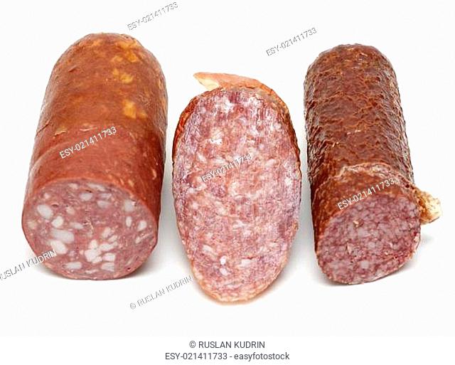 Three pieces of the sausage