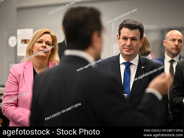 21 March 2023, Canada, Toronto: Nancy Faeser (SPD), Federal Minister of the Interior and Home Affairs, and Hubertus Heil (SPD)