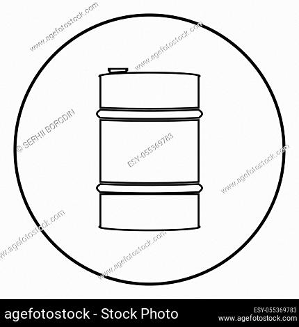 Oil baller icon outline in circle black color vector illustration simple image flat style