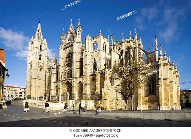 Gothic cathedral, Leon. Castilla-Leon, Spain
