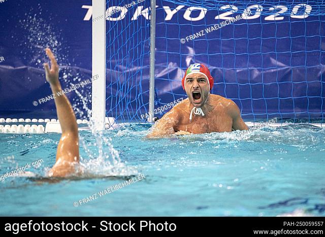 goalwart Marco Del LUNGO (ITA) screaming, screaming; Water polo / men, on July 29th, 2021; USA - Italy 11:12 Summer Olympics 2020, from 23.07. - 08.08