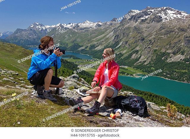 Canton, Graubünden, Grisons, Switzerland, Europe, Engadin, Engadine, Upper Engadine, mountain, mountains, footpath, walking, hiking, trekking, take photos