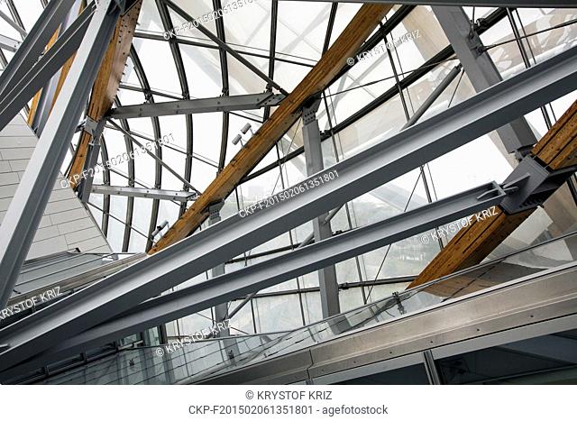 Louis Vuitton Foundation in Paris, France on January 26, 2015. Louis Vuitton Foundation in Bois de Boulogne in west part of Paris was opened on October 28, 2014