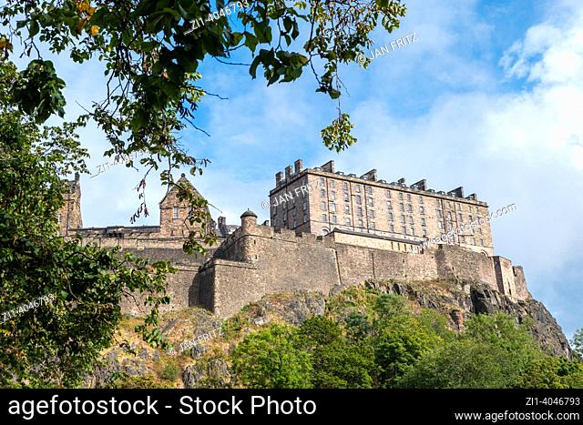 view at Royal palace and castle in Edinburgh, Scotland, UK