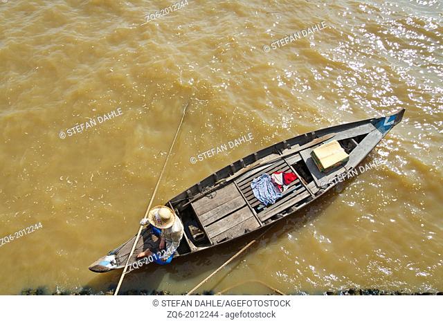 Boats on the Tonel sap Lake in Cambodia