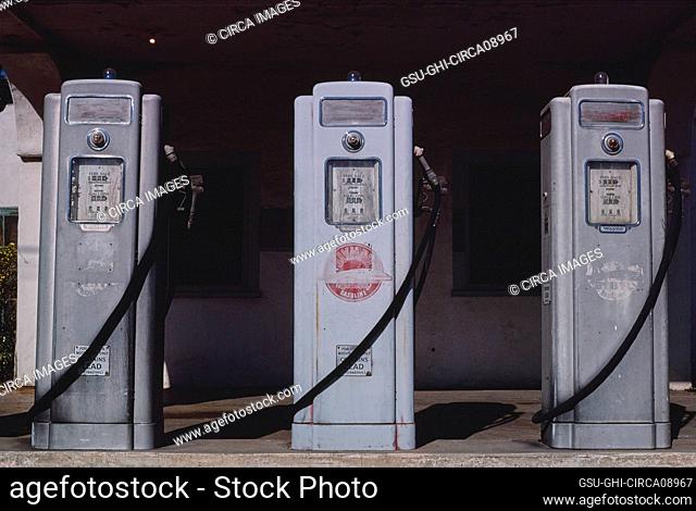 Olympic Gas Pumps, San Diego, California, USA, John Margolies Roadside America Photograph Archive, 1978