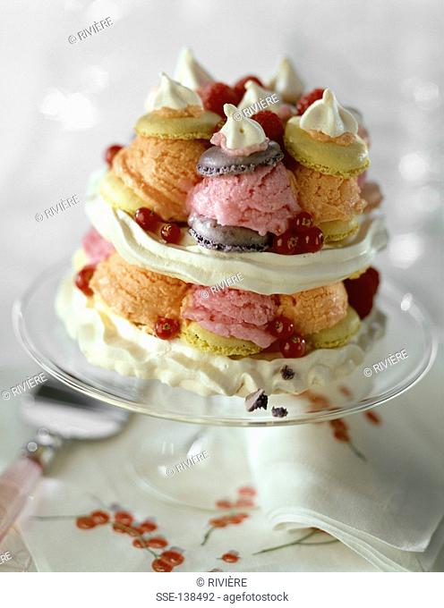 Ice cream macaroon wedding cake