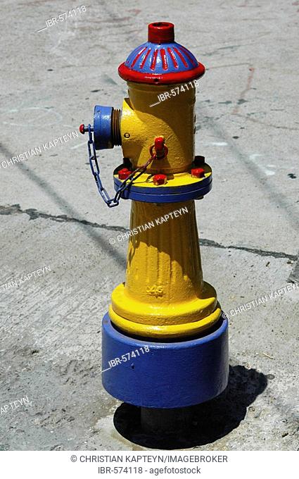Colorful hydrant, Valparaiso, Chile, South America
