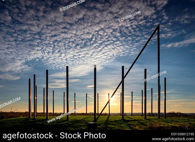 CASTROP-RAUXEL, GERMANY - NOVEMBER 14, 2020: Schwerin tip, landmark of Ruhr Metropolis against sky on November 14, 2020 in Castrop-Rauxel, Germany