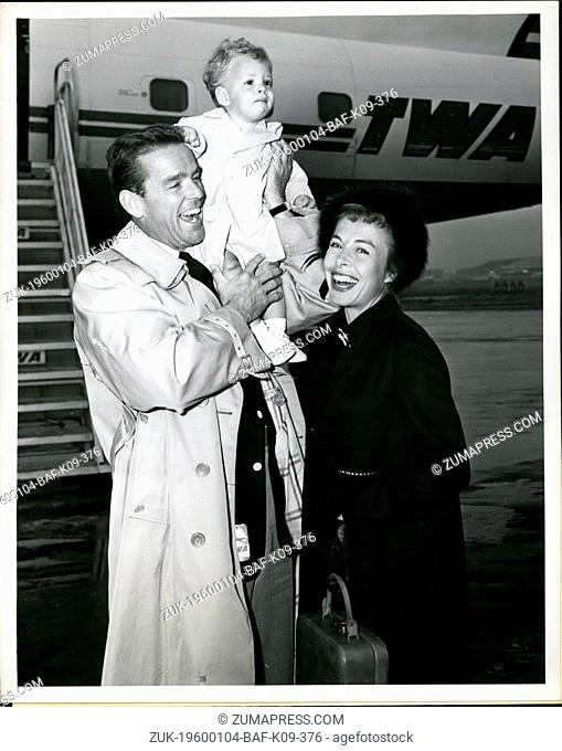 1967 - Dancing stars Marge and Gower Champion, and their son Gregg, 10 months old, are shown as they arrived here this morning via TWA from Los Angeles