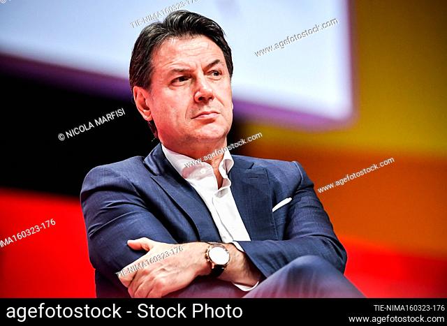 Giuseppe Conte, leader Movimento 5 Stelle M5S, during XIX national congress of the CGIL at the Palacongressi in Rimini. The congress of the main Italian trade...