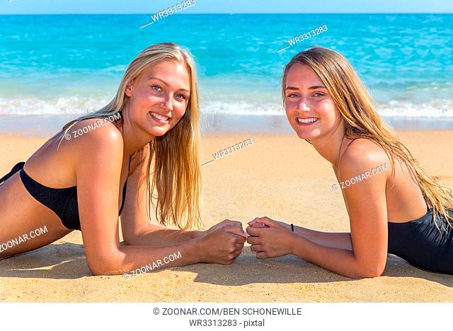 Nude teens on the beach