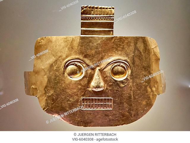 pieces of exhibition in Gold Museum or Museo del Oro, Bogota, Colombia, South America - Bogota, Colombia, 18/08/2017