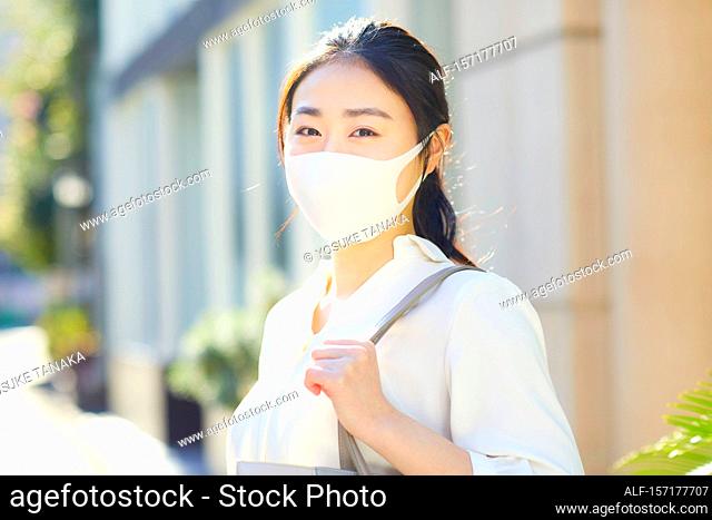 Japanese woman portrait outside