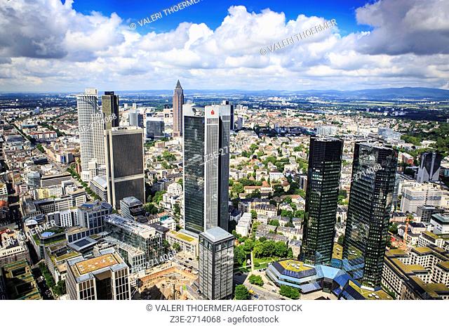 FRANKFURT ON THE MAIN, GERMANY: View over the City of Frankfurt on the Main from Main Tower, Germany