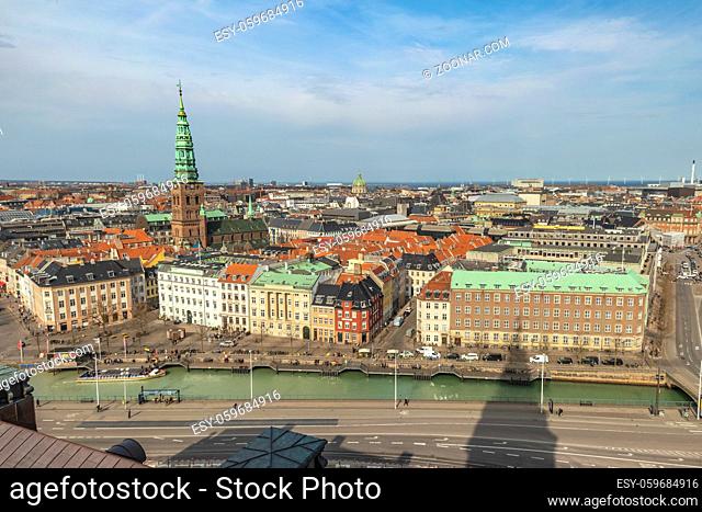 Copenhagen aerial view city skyline, Copenhagen Denmark
