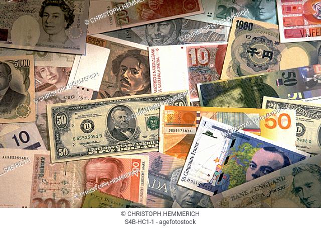 Geldscheine verschiedener Waehrungen | Banknotes of different Currencies |