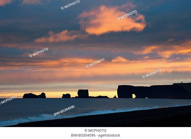impressive sunset at Cape Dyrholaey, Iceland