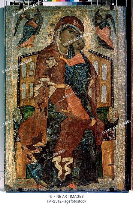 The Virgin of the Tolga (Called Tolgskaya I). Russian icon . Tempera on panel. Russian icon painting. Late 13th cen. . State Tretyakov Gallery, Moscow