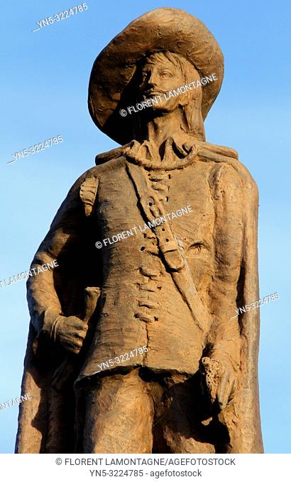 statue du mousquetaire d'artagnan, panjas, gers, occitanie
