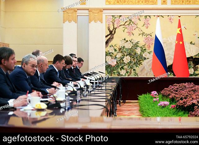 CHINA, BEIJING - DECEMBER 15, 2023: Russian government officials are seen during the 20th Meeting of Russian-Chinese Intergovernmental Commission for Energy...