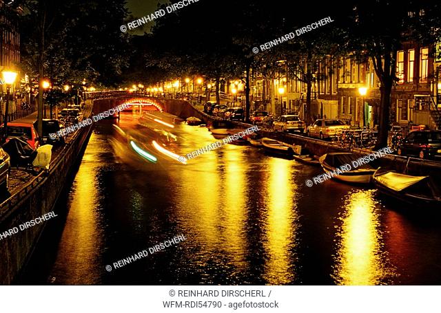 Keizersgracht at night, Holland Amsterdam, The Netherlands